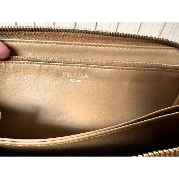 PRADA Saffiano Leather Zip Around Long Wallet in Brown - Picture 14 of 16